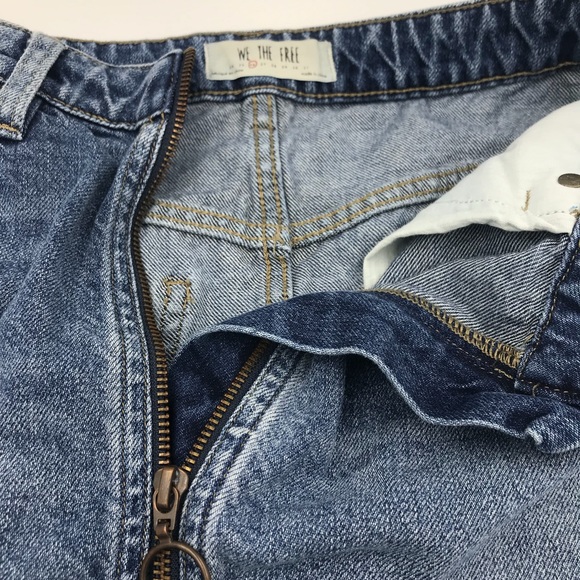 Free People mini skirt denim jean zipper size 2 or 26 - Picture 5 of 11